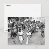 Carte Postale Pampelune Espagne Courir des taureaux (Devant / Derrière)