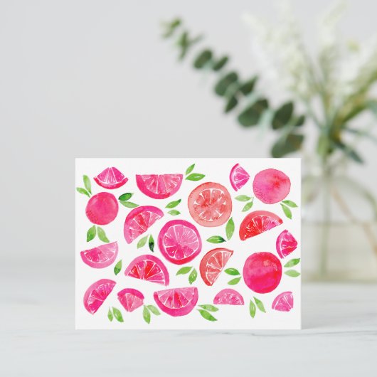 Carte Postale Pamplemousse aquarelle (Debout devant)