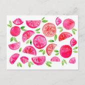 Carte Postale Pamplemousse aquarelle (Devant)
