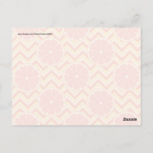 Carte Postale Pamplemousse d'été brillant sur Chevron jaune oran (Dos)