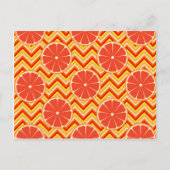 Carte Postale Pamplemousse d'été brillant sur Chevron jaune oran (Devant)