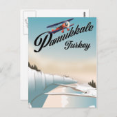 Carte Postale Pamukkale dinde affiche de vacances. (Devant / Derrière)