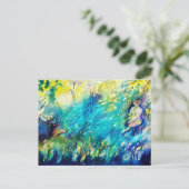 CARTE POSTALE PAN JOUER FLUTE ET CERF EN BOIS VERT (Debout devant)