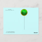 CARTE POSTALE PAN JOUER FLUTE ET CERF EN BOIS VERT (Dos)