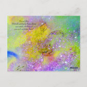 CARTE POSTALE PAN JOUER FLUTE ET CERF EN BOIS VERT (Dos)