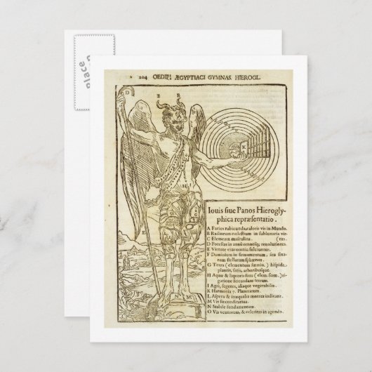 Carte Postale Pan, le dieu universel, et les éléments qu'il répr (Devant / Derrière)