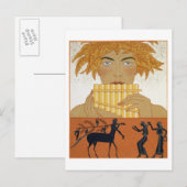 Carte Postale Pan Piper, illustration de "Les Mythes" par Paul (Devant / Derrière)