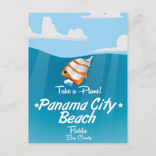 Carte Postale Panamá City Beach Florida affiche de voyage vintag