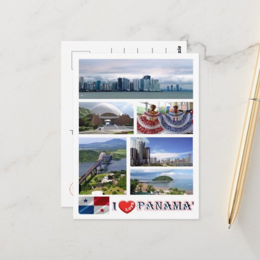 Carte Postale Panama - I Love - (Devant/Arrière en situation)