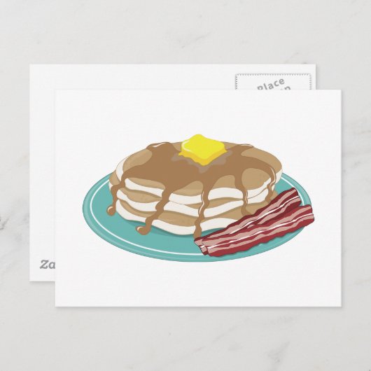 Carte Postale Pancakes Bacon (Devant / Derrière)