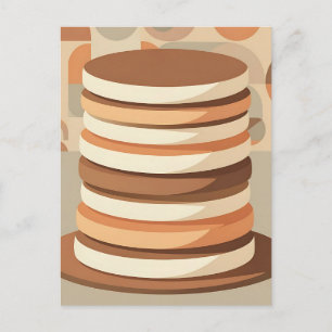 Carte Postale Pancakes Empilés Rétro