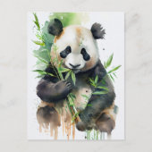 Carte Postale Panda à fourrure noire et blanche (Devant)