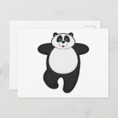 Carte Postale Panda à l'exercice d'étirement de yoga (Devant / Derrière)