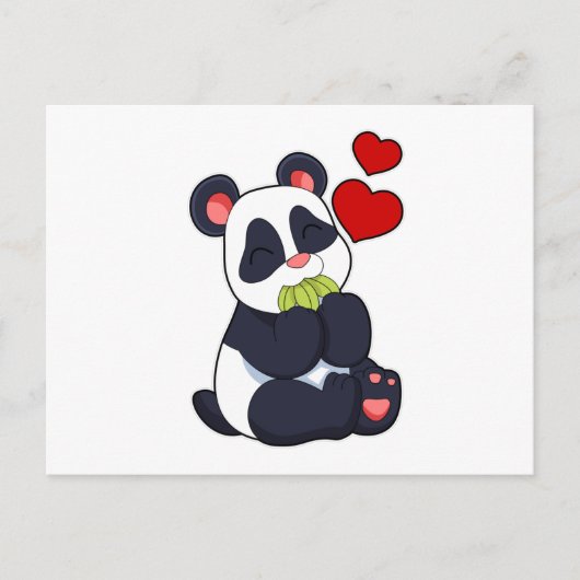 Carte Postale Panda à manger des Feuilles (Devant)
