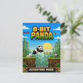 Carte Postale Panda, art pixel rétro 8 bits (Debout devant)
