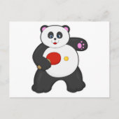 Carte Postale Panda au ping-pong avec raquette de ping-pong (Devant)