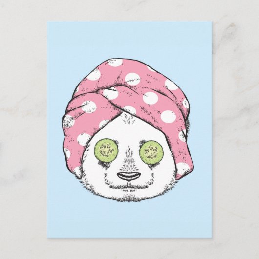 Carte Postale Panda Au Spa (Devant)