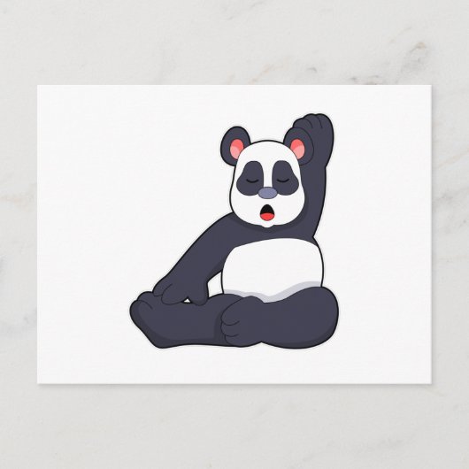 Carte Postale Panda au Yoga Exercices d'étirement (Devant)