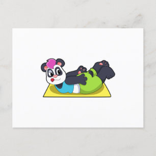 Carte Postale Panda au Yoga sur tapis de Yoga