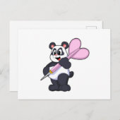 Carte Postale Panda aux fléchettes avec Dart (Devant / Derrière)