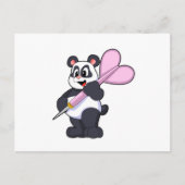 Carte Postale Panda aux fléchettes avec fléchette (Devant)
