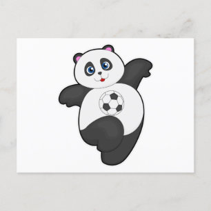 Carte Postale Panda aux sports de football