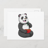 Carte Postale Panda avec bol de ramen (Devant / Derrière)