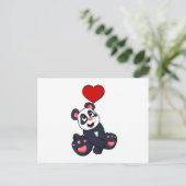 Carte Postale Panda avec coeur (Debout devant)