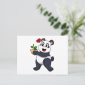 Carte Postale Panda avec Fleur de Bambou (Debout devant)