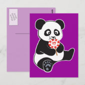 Carte Postale Panda avec lollipop (Devant / Derrière)