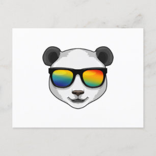 Carte Postale Panda avec lunettes de soleil