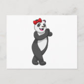 Carte Postale Panda avec ruban (Devant)
