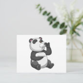 Carte Postale Panda avec Tasse à Thé (Debout devant)