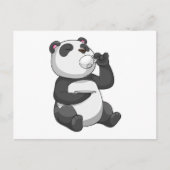 Carte Postale Panda avec Tasse de Thé (Devant)
