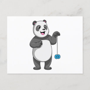 Carte Postale Panda avec Yo-yo