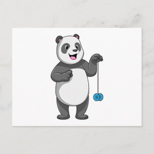 Carte Postale Panda avec Yo-yo (Devant)