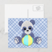 Carte postale Panda Baby Boy Joueuse (Devant / Derrière)