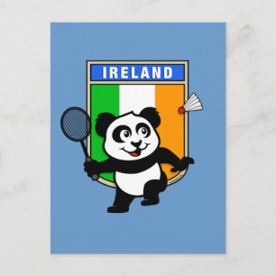 Carte Postale Panda Badminton Irlande