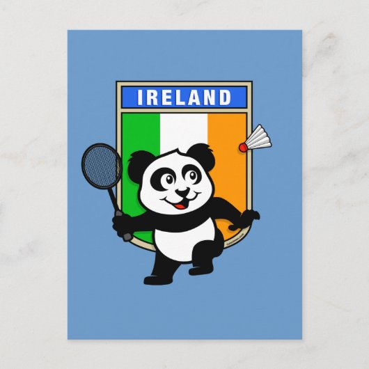 Carte Postale Panda Badminton Irlande (Devant)