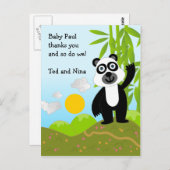 Carte Postale Panda bear Anniversaire Merci note (Devant / Derrière)