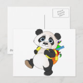 Carte Postale Panda Bear avec sac à dos (Devant / Derrière)