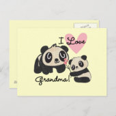 Carte Postale Panda Bears I Love Grandma (Devant / Derrière)