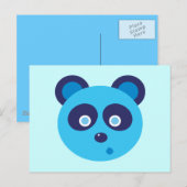 Carte Postale Panda bleu (Devant / Derrière)