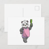 Carte Postale Panda coiffeur au peigne (Devant / Derrière)