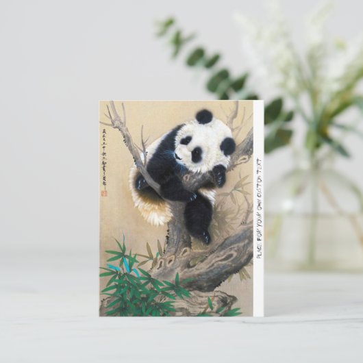 Carte Postale panda cool chine mignonne douce et moelleuse (Debout devant)
