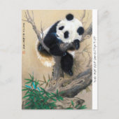Carte Postale panda cool chine mignonne douce et moelleuse (Devant)
