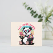 Carte Postale  Panda Cool Été Glace Enfant (Debout devant)