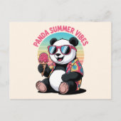 Carte Postale  Panda Cool Été Glace Enfant (Devant)