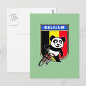 Carte Postale Panda cyclable de Belgique mignonne (Devant / Derrière)