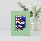 Carte Postale Panda cycliste Australie (Debout devant)